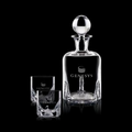 25 Oz. Hillcrest Crystalline Decanter w/ 2 On The Rocks Glasses